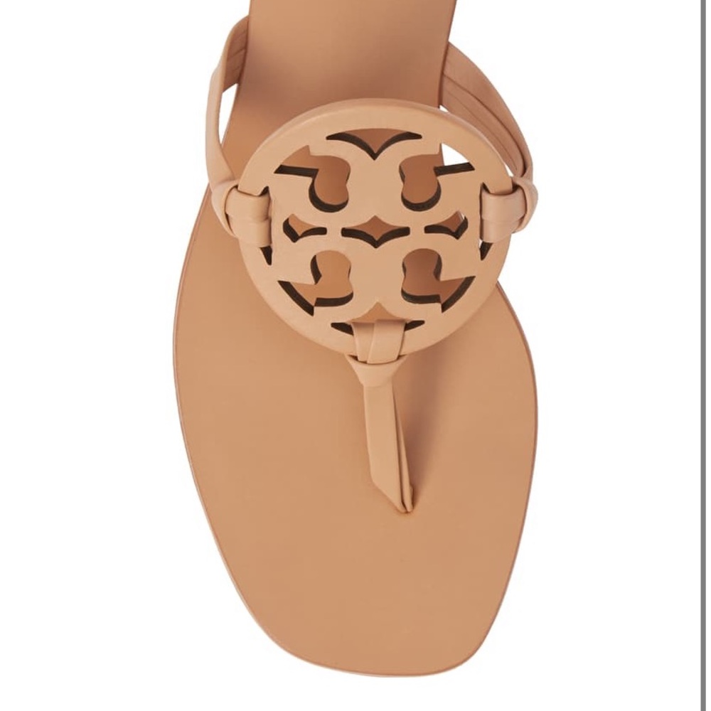 TORY BURCH Miller Square Toe Thong Sandal - beige